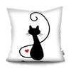 Наволочка с черным котом Домашний питомец Диван Спальня Украшение Наволочка Узор Чехол