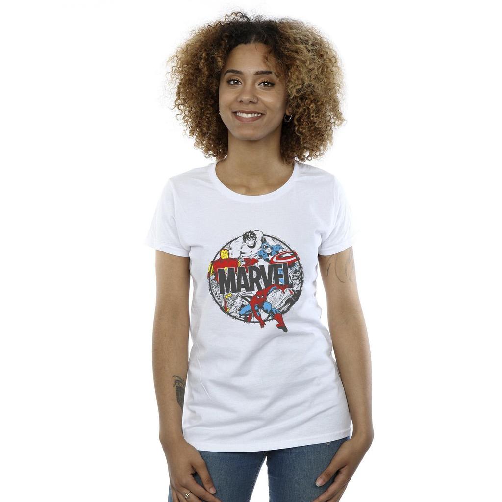 Marvel Womens/Ladies Comics Character Circle Cotton T-Shirt