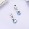 Beautiful Blue November Birthstone Natural Sky Blue Topaz Ring Earring Jewelry Set S925 Silver Jewelry for Ladies and Girls