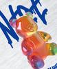 NTET Белая меланжевая футболка с коротким рукавом «Радужный желе-мишка»