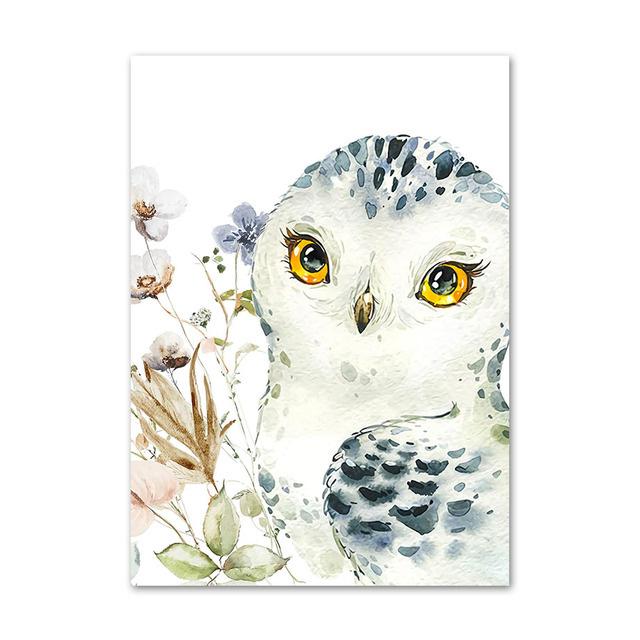 Personalized Poster Baby Name Custom Canvas Painting Print Lion Elephant Raccoon Rabbit Wall Art Decoration Kids Bedroom Picture