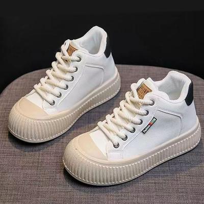 Туфли на платформе белые женские осенние новые высокие спортивные повседневные туфли в форме печенья универсальные нишевые женские туфли