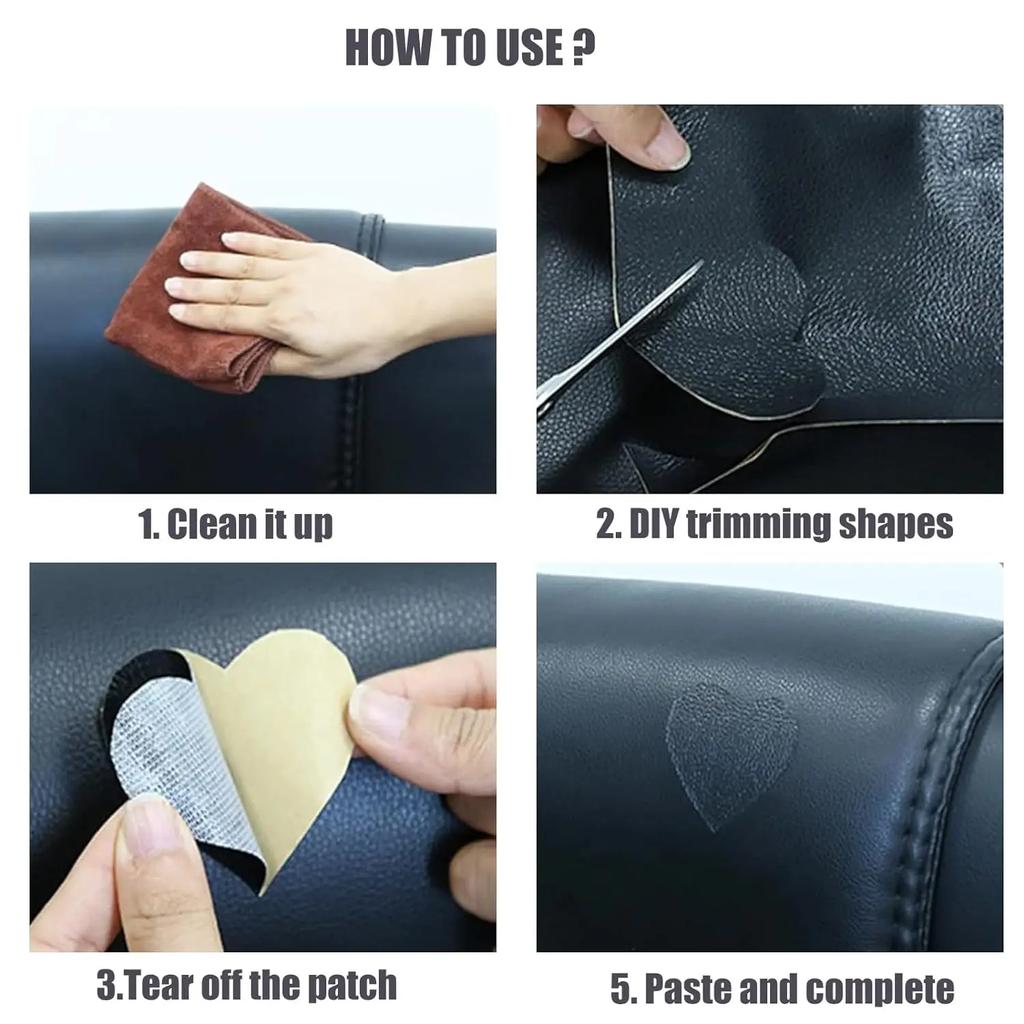 Черная кожаная лента, кожаная заплатка своими руками, самоклеящаяся кожаная лента для ремонта мебели, дивана, автомобильных сидений, офисного кресла