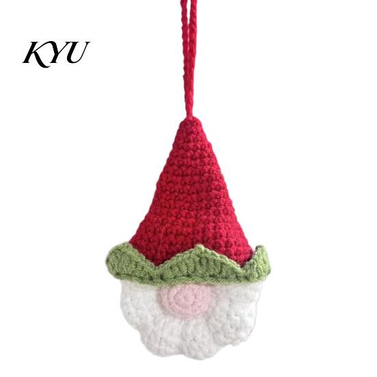 Faceless Gnome Decorations Hand Crochet Christmas Ornaments, Knitted Hanging Decorations, Small Tree Charms Yarn Elf Pendants for Home Door Car Decor