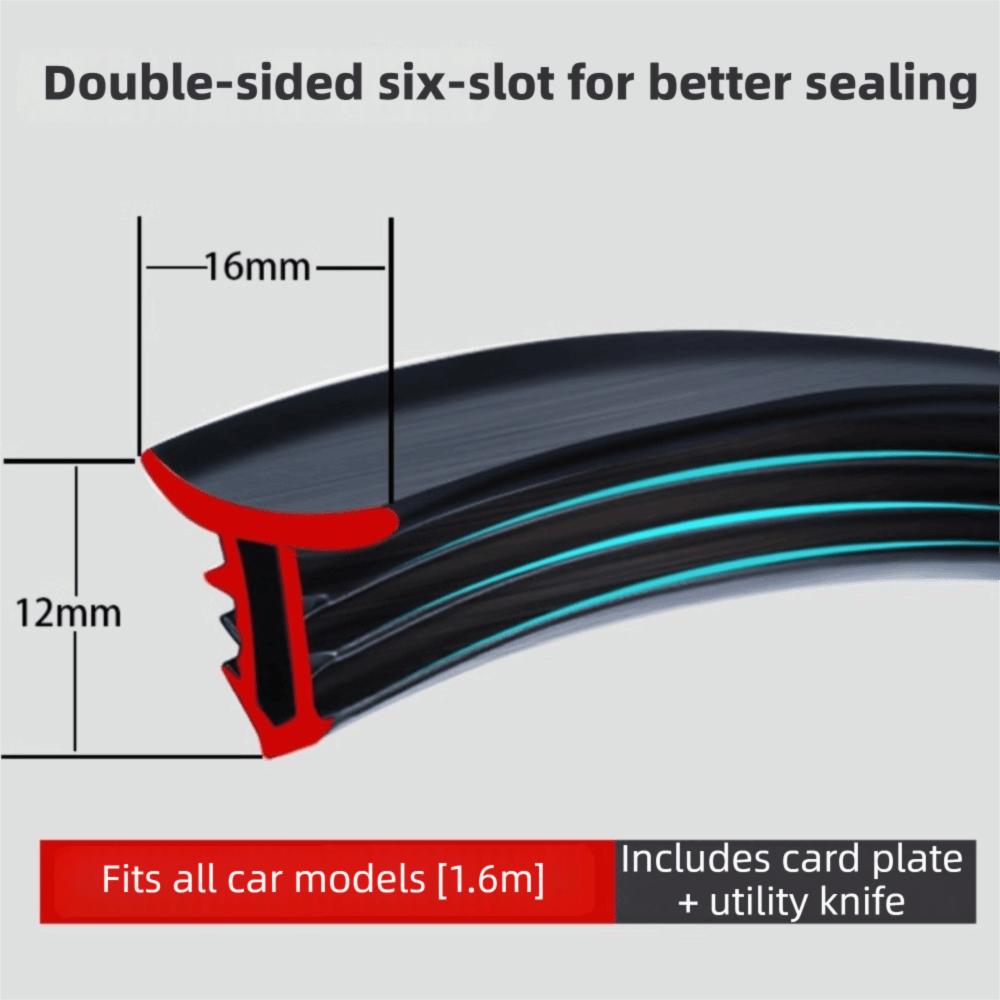 Sound Dampening Dashboard Seal Strip Rubber Material Noise Reduction Trim Windshield Seam