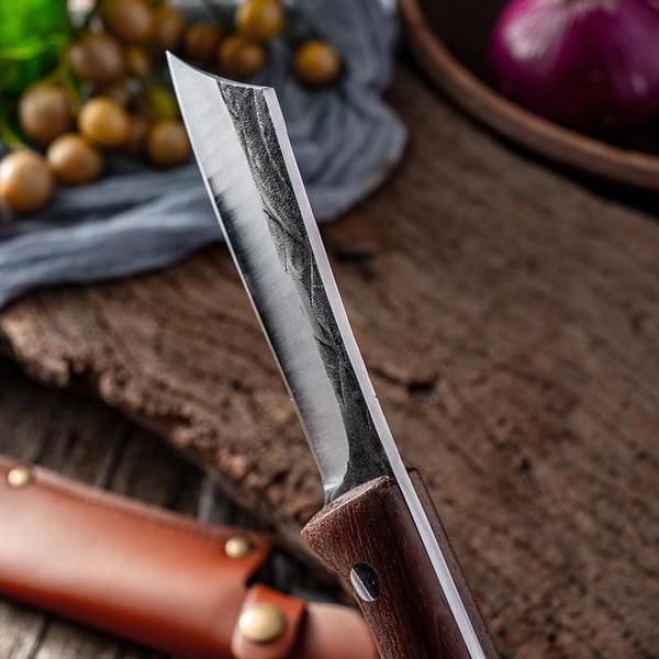 Stainless Steel Meat Cleaver Forged Boning Knife Butcher Knife Chef Knife with Sheath