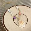 Y2K Colorful Beads Shell Pendant Choker Adjustable Necklace for Women Girl Clavicle Chain Romantic Sweet Aesthetic Jewelry Party