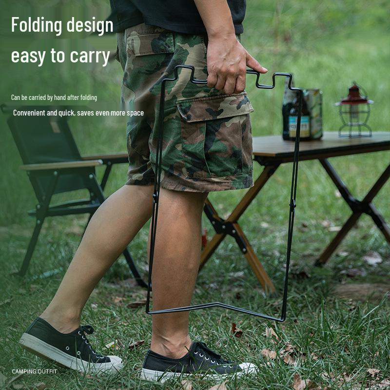 Многофункциональная уличная складная стойка для мусора: Кованая подставка для кемпинга и домашнего использования