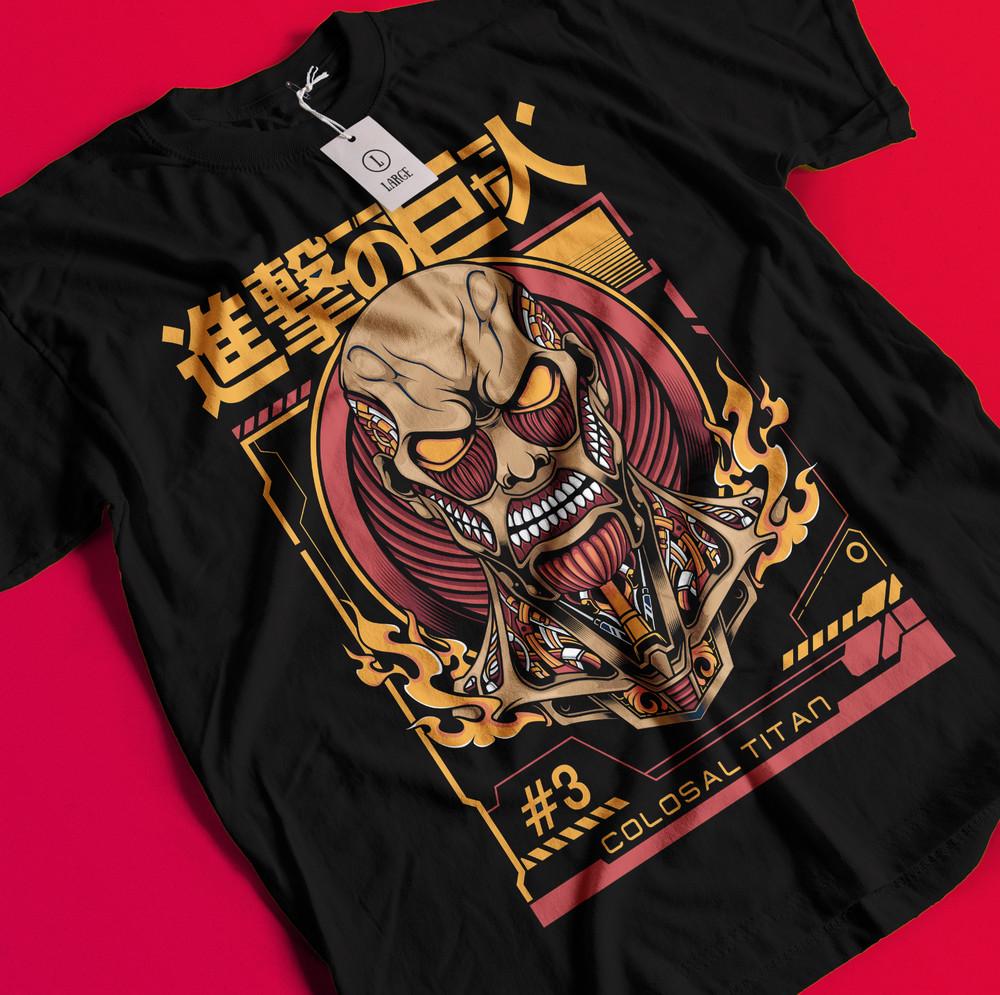 Футболка Attack On Titan, футболка Colossal Armin, футболка Levi's, футболка AOT Eren Mikasa Hange AA116