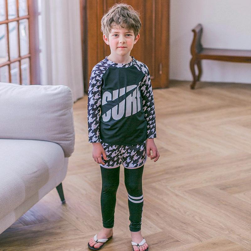 2024 Детский быстросохнущий купальный костюм: Солнцезащитный лонгслив, раздельный дизайн для девочек и мальчиков