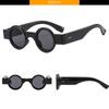 Trending UV400 Clear Ocean Lens Small Round Sunglasses Sun Glasses Rivets Punk Shades