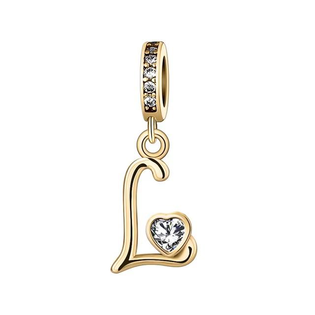 Новый медный с покрытием Rose Gold, Light Gold, двухцветный, с 26 английскими буквами, подвеска-шарм, совместим с браслетами, ожерельями, для самостоятельного изготовления украшений