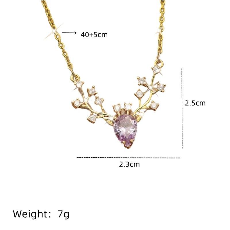 1 Pcs Light Luxury Cool Wind Long Series Gold Plated Copper Pendant With Stainless Steel Chain Combination Of Necklaces