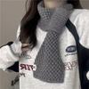 Knitted Wool Small Scarf Women'S Season Neck Protector Lazy Perforated Check Warm Neck Arctic Velvet