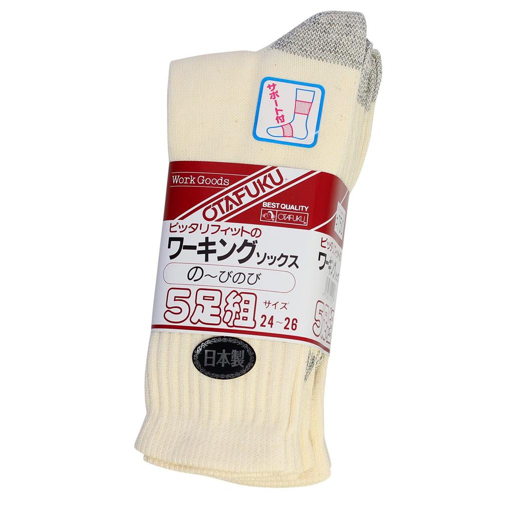 Otafuku Working Socks Made In with Kinari of 5 Gloves, Socks, [round Tip, Japan, Support] #750 Color, 24~26cm [Set Pairs]