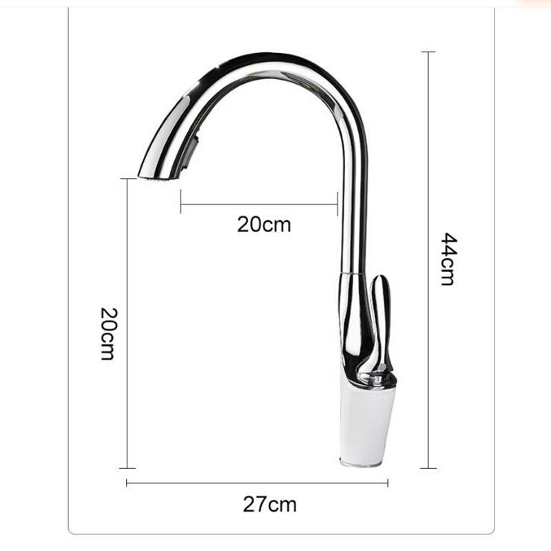 Tuqiu выдвижной кухонный кран с одной ручкой, серебристый, черный, кухонный кран для мойки, латунный вращающийся смеситель для воды, смеситель