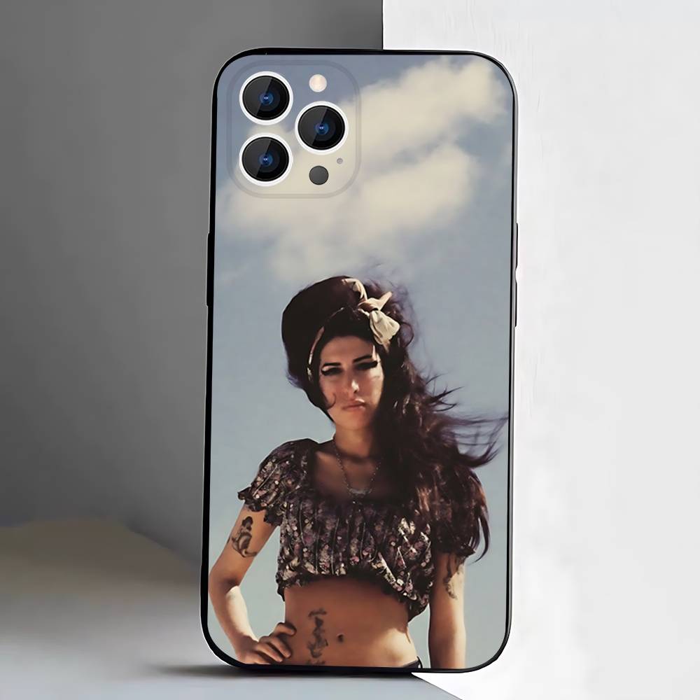 Чехол для телефона Amy Winehouse Для iPhone 17,16,15,14,13,12,Pro,Max,Plus,E,SE4,Air,Mini Черный Мягкий Короб