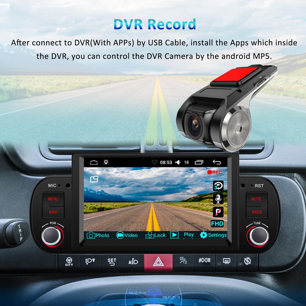 Автомобильное радио мультимедиа для Fiat Panda 2013-2020 Android Видео Стерео Android Auto Carplay GPS НЕТ 1 din DVD 7" Головное устройство