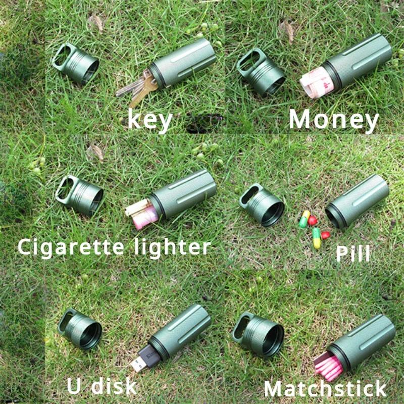 Водонепроницаемая коробка для таблеток из алюминиевого сплава, чехол для хранения на открытом воздухе, для кемпинга, пешего туризма, охоты, многофункциональная герметичная капсула, аптечка