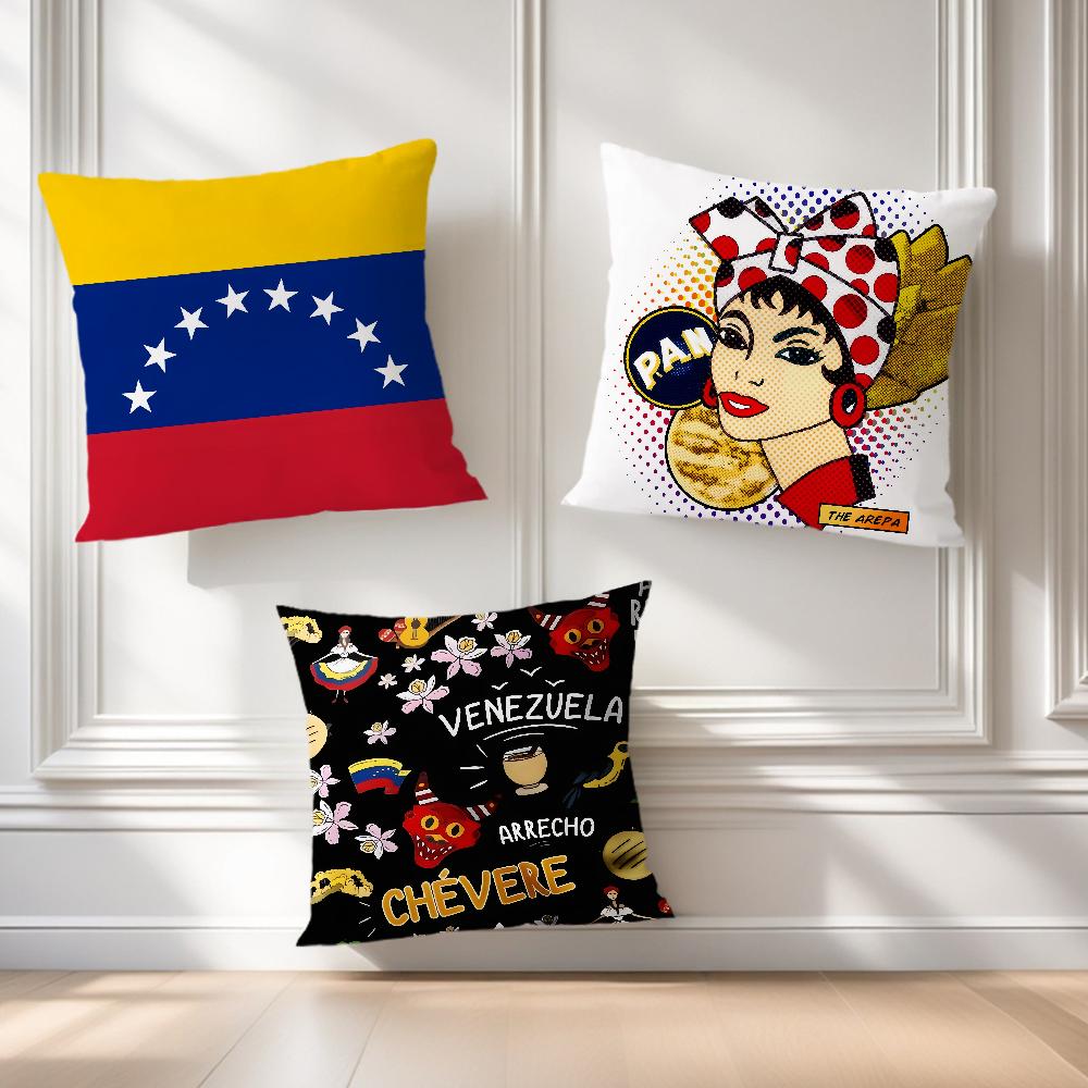 Aesthetic Art Venezuela Cushion Cover Soft Comfortable Pillow Case for Sofa Living Room Home Office Decor Protective Covers