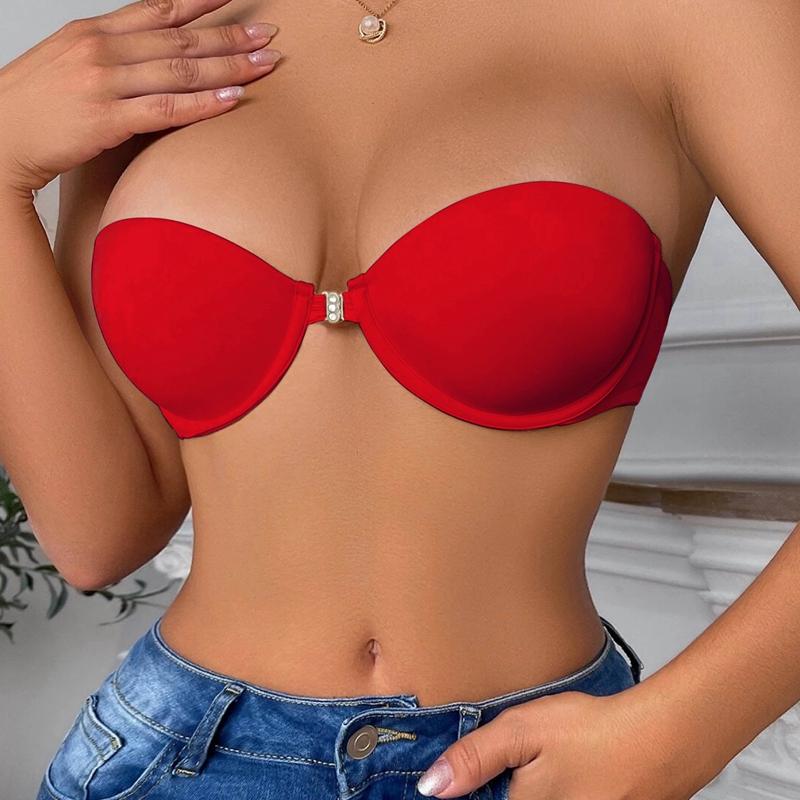 Женский бюстгальтер с половиной чашки, передние пряжки, формованные чашки, дизайн с обнажением плеч и открытой спиной для вечеринки, свадебная чашка BC для девочек