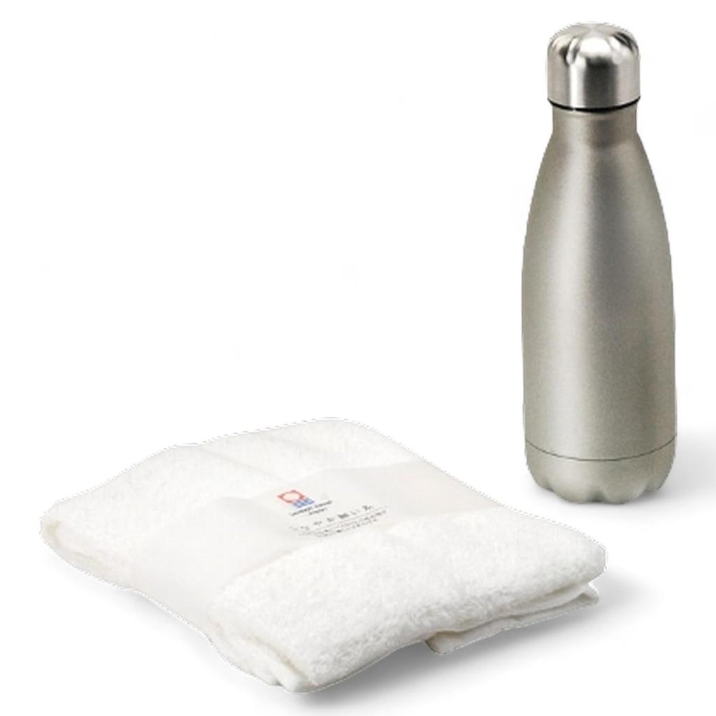 Select Water Bottle Set Stainless Steel PET Bottle Vacuum Imabari Towel Set 350ml J-kitchens (Dual Structure) &