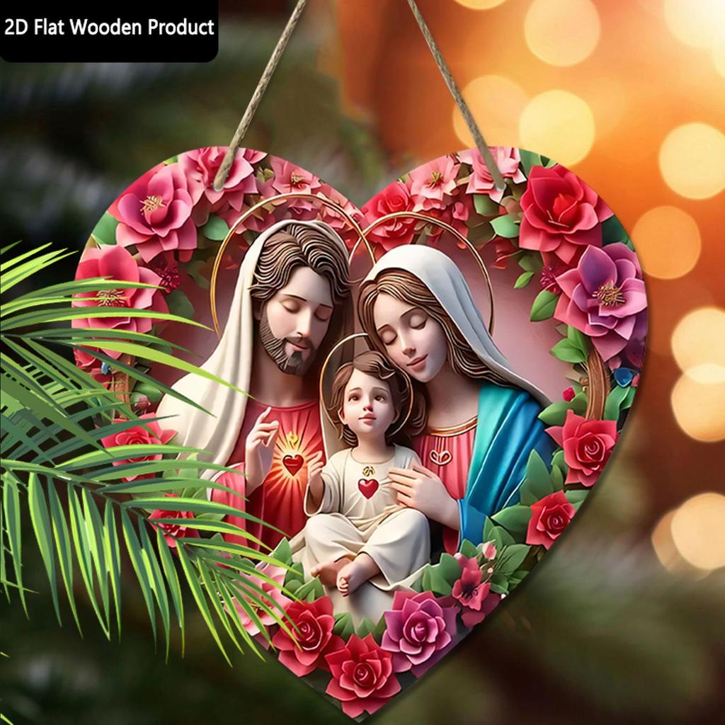 Подвеска «Святая ночь», украшение для стен или дверей дома, плоская деревянная 2D, рождественское украшение, подарки для друзей и семьи