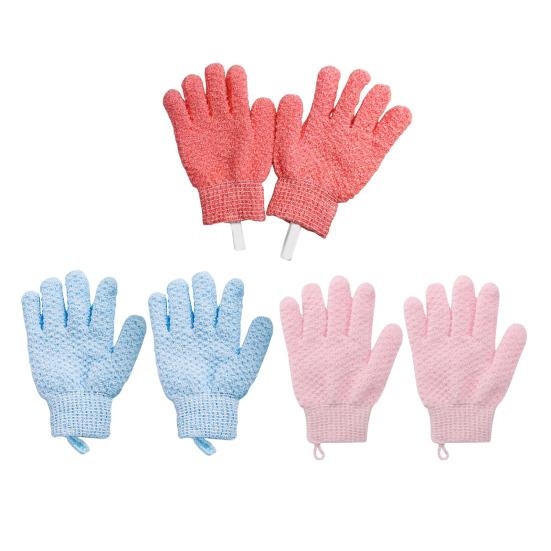 1 пара отшелушивающих перчаток для душа, двусторонний дизайн, мягкое глубокое отшелушивание, уход за кожей, скрабирование