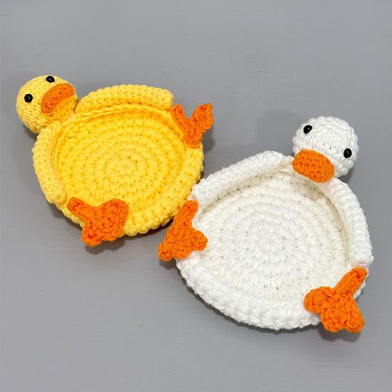 Duck Panda Crochet Coaster Heat-resistant Kitchen Handmade Countertop Table Protection Non-slip Mug Coffee Tea