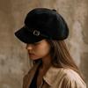 Warm Newsboy Hat Flat Top Women Octagonal Hat Casual Suede Berets  Autumn Winter