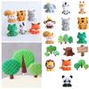 Forest Animal Cake Topper Tropical Jungle Safari Lion Party Decoration Monkey First Cute Cake G B7I5
