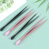 1PC Stainless Steel Silicone Embossed Stick Pressing Straight Head Tweezers Rhinestones Sticker Picker 2 Heads Nail Art Tools