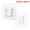 1-10Pairs Double-Sided Adhesive Wall Hooks Transparent Suction Cup Sucker Hooks Bedroom Kitchen Multi-Purpose Organizer Holders