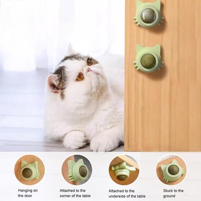 Мячик с кошачьей мятой, игрушка для кошек, вращающийся на 360 градусов мячик с кошачьей мятой, стимулирует активную игру, кошки лижут, игрушка для жевания котят для здоровья зубов, жевание для снятия скуки