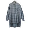 70s Grandpa Shirt Euro Work Check Pattern Long Sleeve Half Button Shirt Men's Used