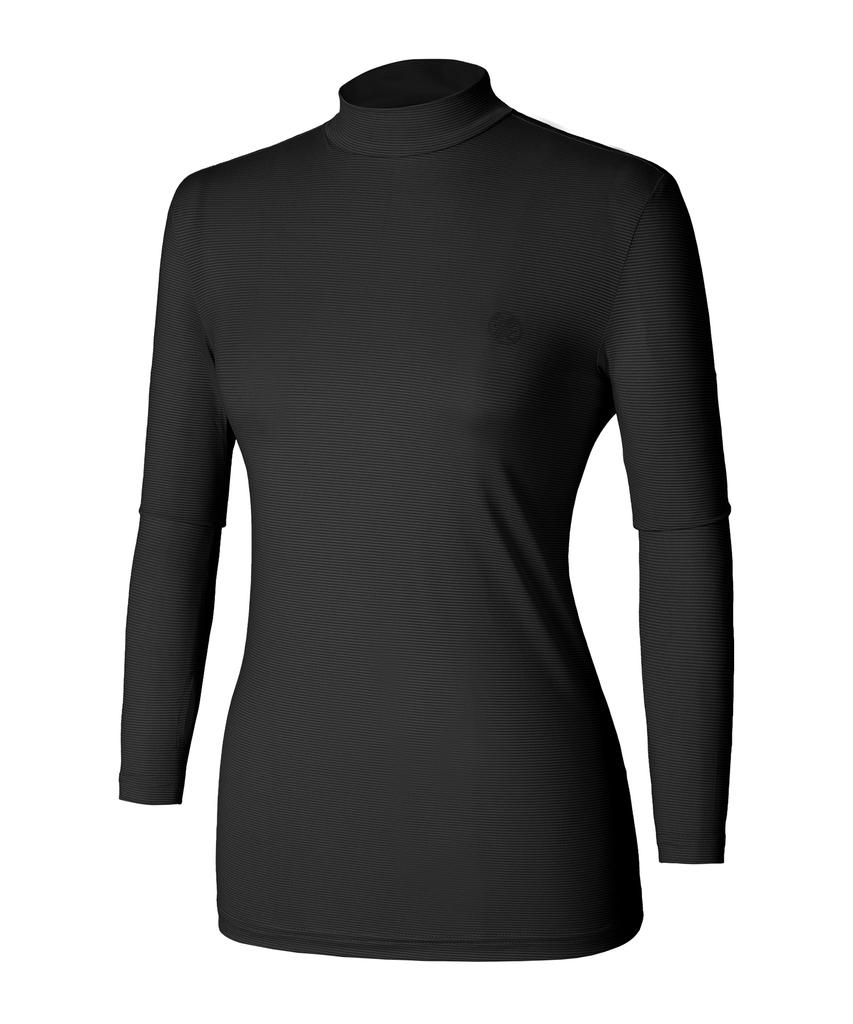 2ELA Women'S Air Snow Cooling Mock Turtleneck Long Sleeve Fingerhole T-Shirt 6 Colors (Type A)