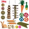21Pcs Natural Teething Chew Toys for Rabbit Bunny Hamster Chinchilla Guinea Pig
