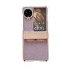 OPPO Find N3 Flip Case Full Coverage Protective Cover With Glitter Finish Vegan Leather Shockproof Hinge Guard