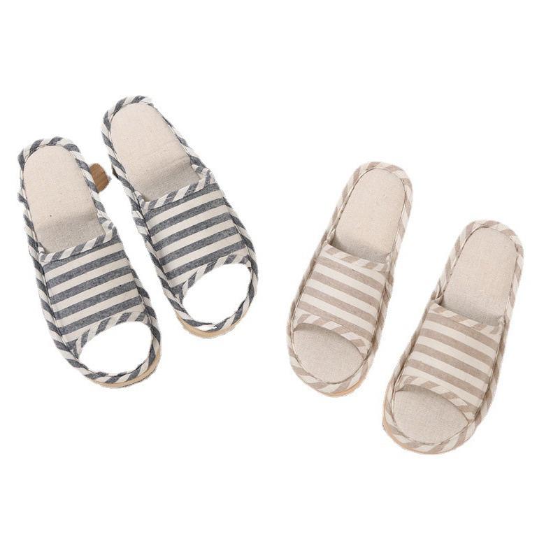 Мужские и женские летние домашние тапочки из хлопка и льна