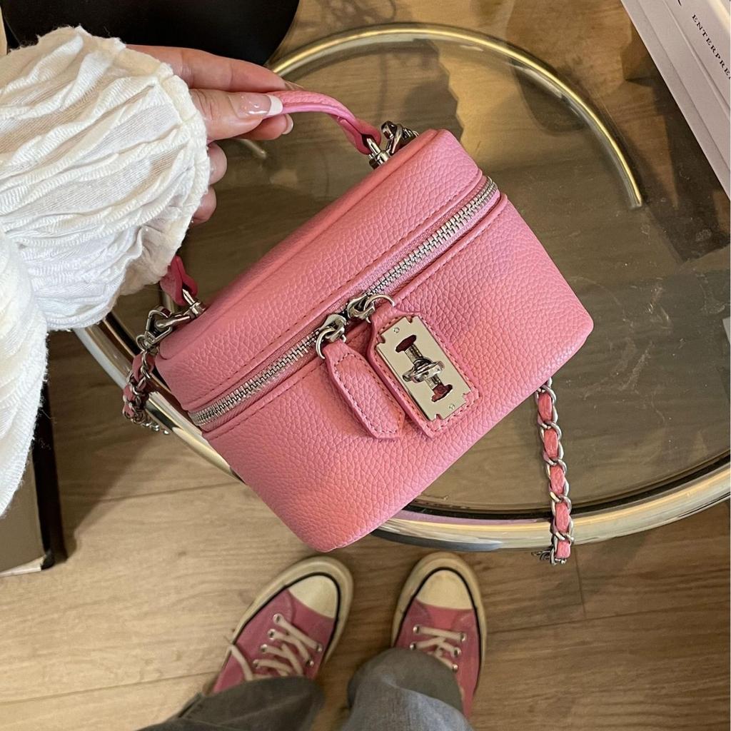 Exquisite Small Fragrance Chain Mobile Phone Bag for Women's New High-end Lock Box Bag Single Shoulder Crossbody Bag Handbag