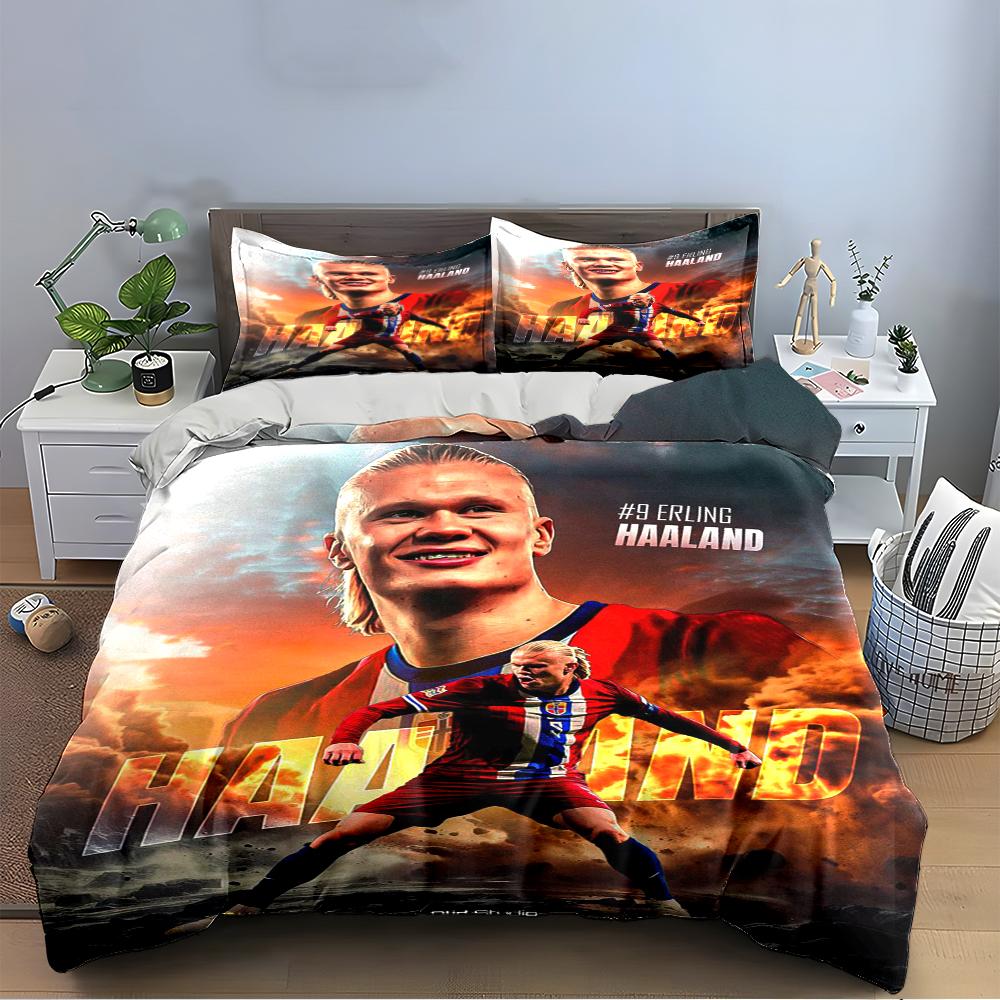 "Erling Haaland Bedding Set" Bedding set (1 duvet cover, 2 pillowcases, duvet not included)