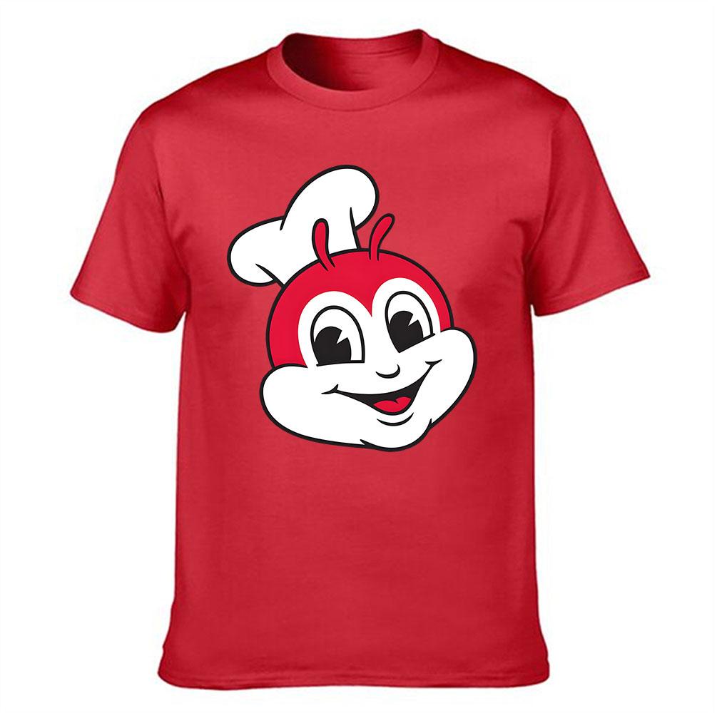 Unisexs Cotton Tshirt With Jollibee Print Casual Crew Neck Short Sleeve Tee For Daily Wear