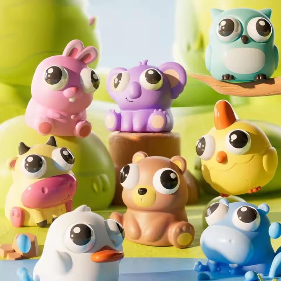 Squeeze Eye Cartoon Animal Sensory Toys Fun Novetly Fidget Stress Relief Anxiety Eyeball Bouncing Toy Gifts for Kids Adults