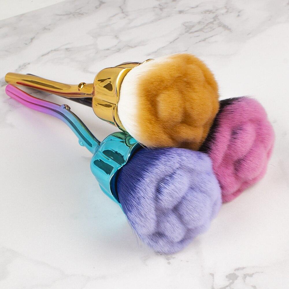 1 шт., кисть для пыли с розой для дизайна ногтей, кисть для красоты, кисти для румян, кисти для пудры, модные гель-аксессуары для ногтей, материалы, инструменты, мягкие