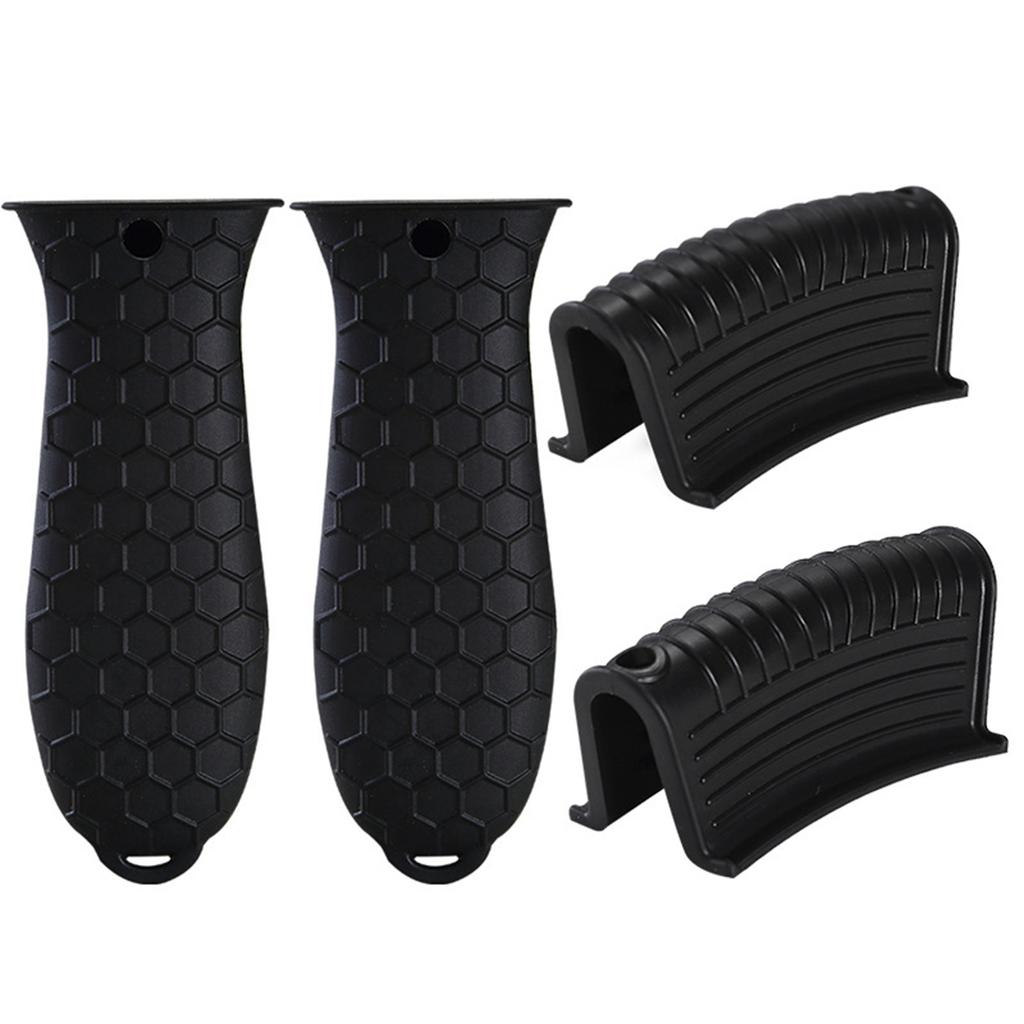 4 Piece Set Of Silicone Hot Handle Silicone Pot Handle Cover Insulation Cover Thickened Combination Pot Handle