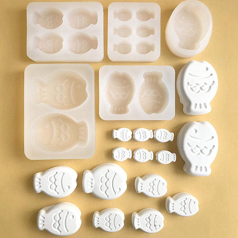 Cartoon Little Fish Snapper Roasted Cake Grinder Baked Silicone Rice Cake Mold Soap Mold Gypsum Aromatherapy