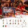Рождественский Адвент-календарь Браслеты 24 Дня Рождественский Календарь Обратного Отсчета Ожерелье Набор для Изготовления DIY Украшений для Девочки Подарок