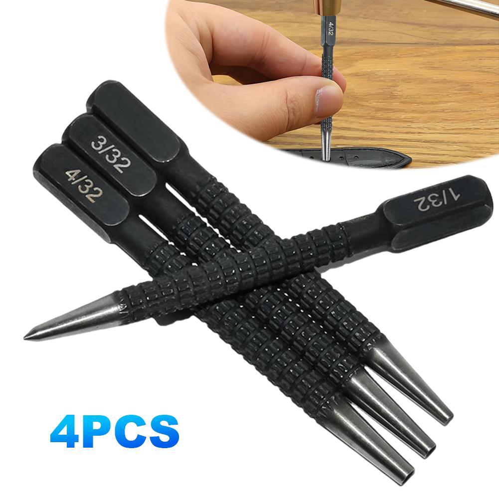 Alloy Steel Non Slip Center Punch Metal Wood Marking Drilling Tool Nail Setter Punch And Center Punch Set for Plastic Wood Metal