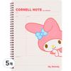 Sanrio My Melody Cornell Note, Pink, 5 Pieces