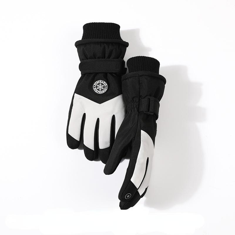 Зимние теплые плюшевые и толстые лыжные перчатки для студенток, уличные электрические велосипеды для езды на морозоустойчивом сенсорном экране, водонепроницаемые для женщин